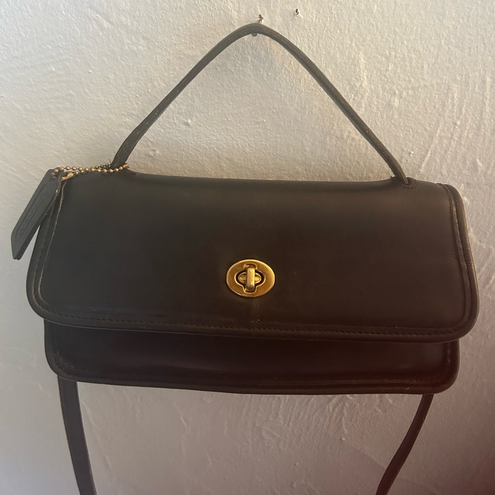 Vintage Coach Black Geometric Clutch Style #9044 Crossbody/Mini Bag